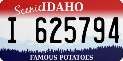 ID license plate I625794