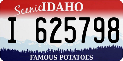 ID license plate I625798