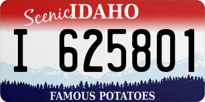 ID license plate I625801
