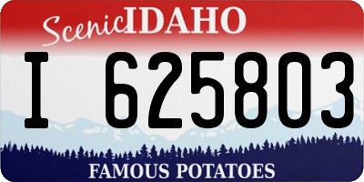 ID license plate I625803