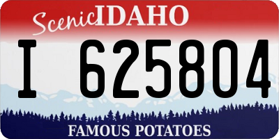 ID license plate I625804