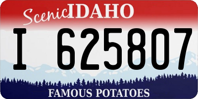 ID license plate I625807