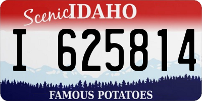 ID license plate I625814