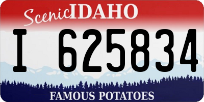 ID license plate I625834
