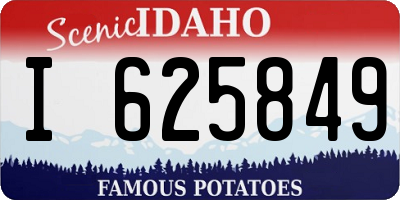 ID license plate I625849