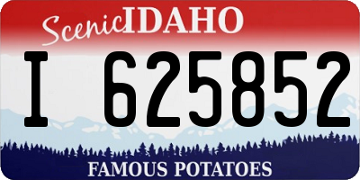 ID license plate I625852