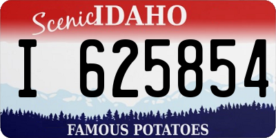 ID license plate I625854