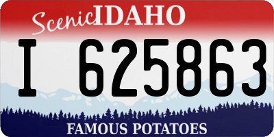 ID license plate I625863