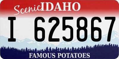 ID license plate I625867