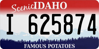 ID license plate I625874