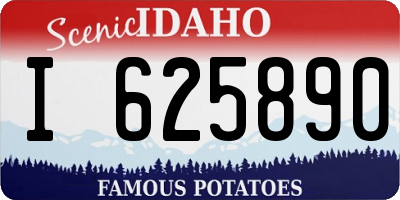 ID license plate I625890