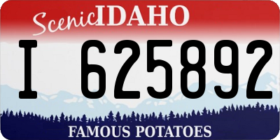 ID license plate I625892