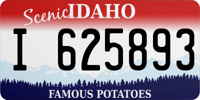ID license plate I625893