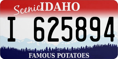 ID license plate I625894