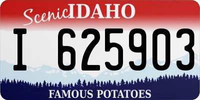 ID license plate I625903