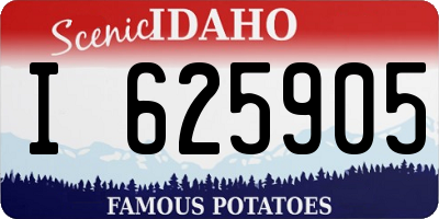 ID license plate I625905