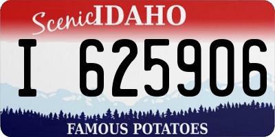 ID license plate I625906