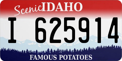 ID license plate I625914
