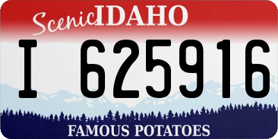 ID license plate I625916
