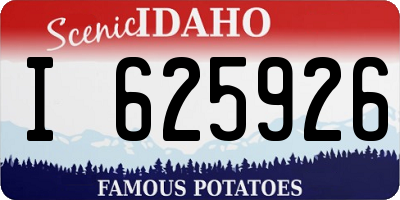 ID license plate I625926