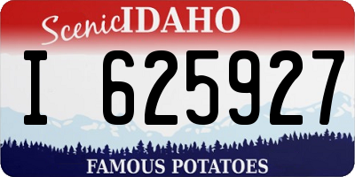 ID license plate I625927