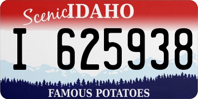 ID license plate I625938