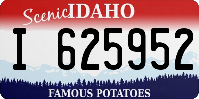 ID license plate I625952