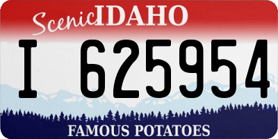 ID license plate I625954