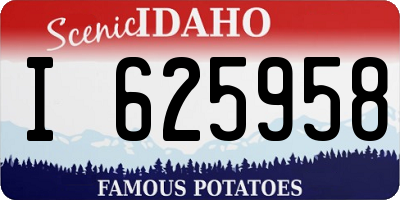 ID license plate I625958