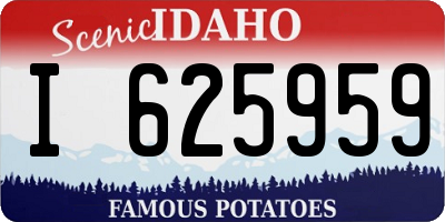 ID license plate I625959