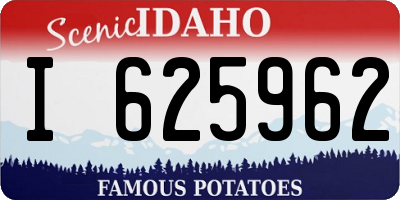 ID license plate I625962