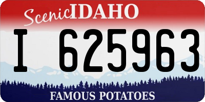 ID license plate I625963
