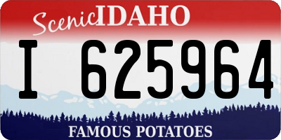 ID license plate I625964