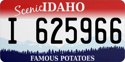 ID license plate I625966