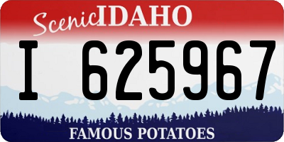 ID license plate I625967