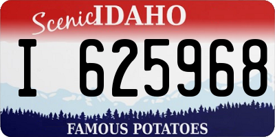 ID license plate I625968