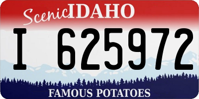 ID license plate I625972