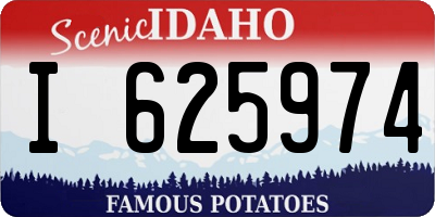 ID license plate I625974