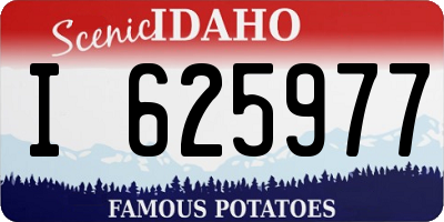 ID license plate I625977