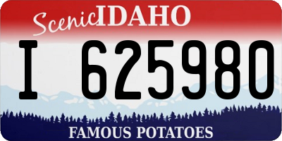 ID license plate I625980
