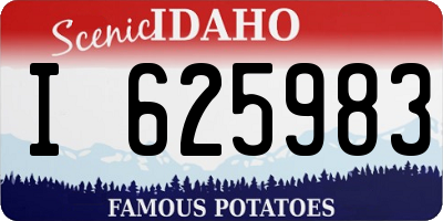 ID license plate I625983