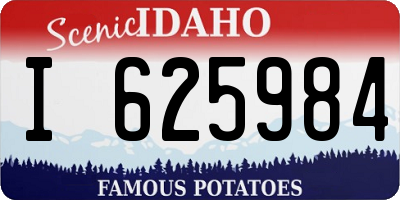 ID license plate I625984