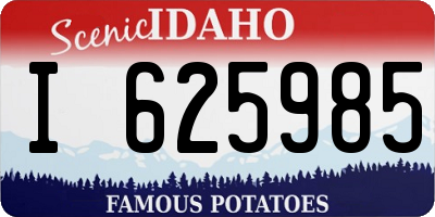 ID license plate I625985