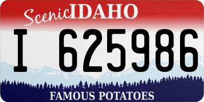 ID license plate I625986