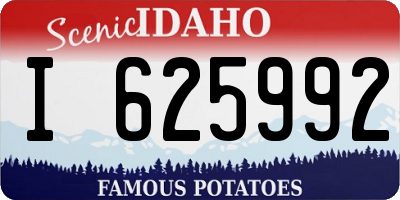 ID license plate I625992