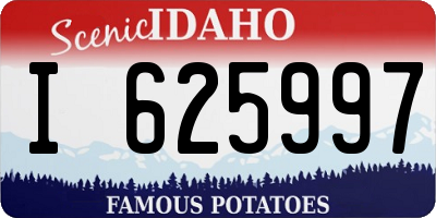 ID license plate I625997