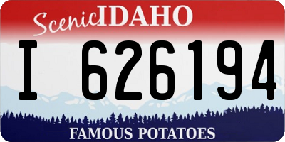 ID license plate I626194