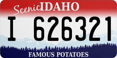 ID license plate I626321