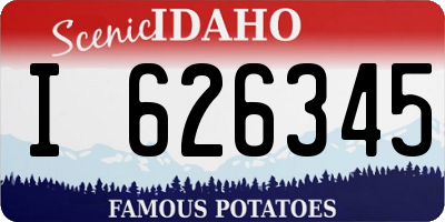 ID license plate I626345