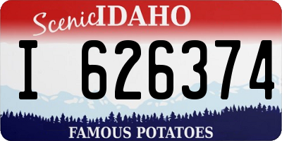 ID license plate I626374